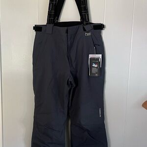 NEW WITH TAGS Karbon Gray Ski Pants with Removable Suspenders